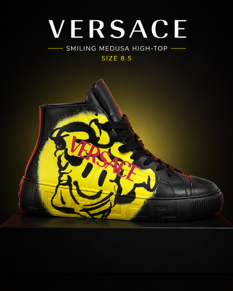 FWRESH Fashion House editorial image for Stylish High Top Sneakers in Black and Yellow