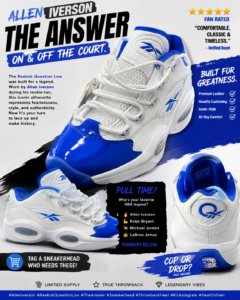 FWRESH Fashion House editorial image for The Answer: Reebok Question Low Tribute to Allen Iverson