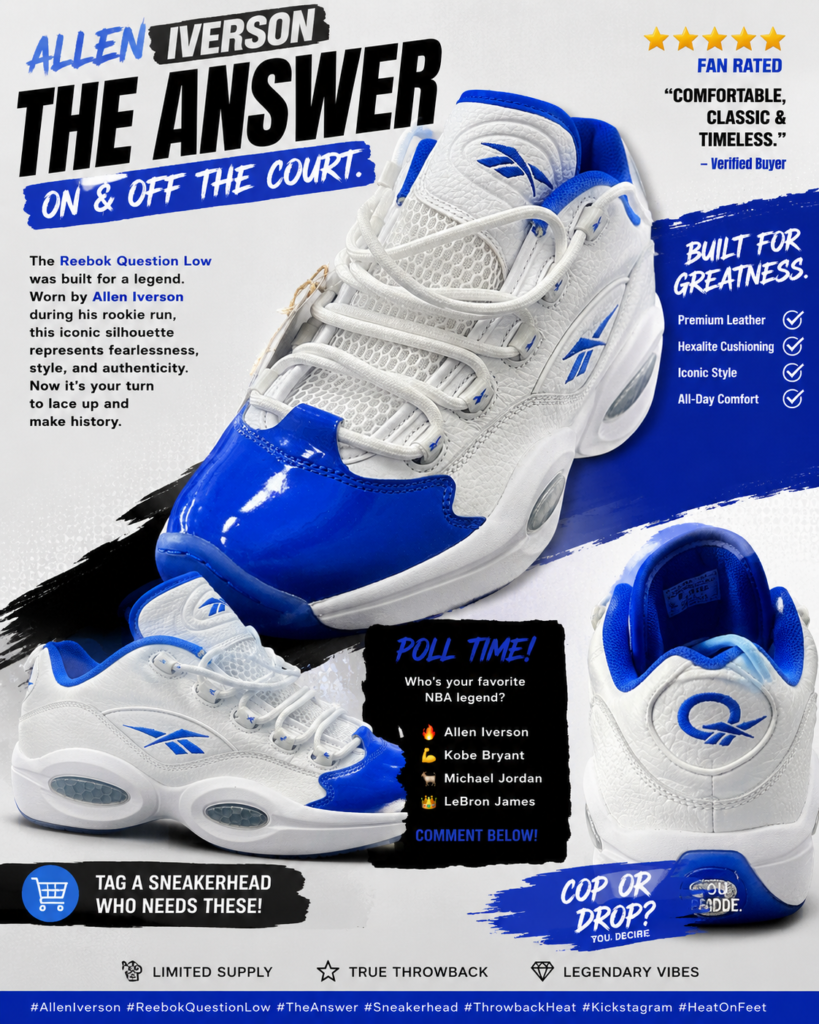 FWRESH Fashion House editorial image for The Answer: Reebok Question Low Tribute to Allen Iverson